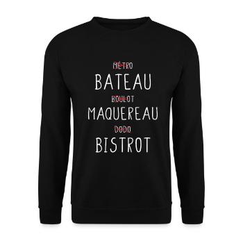 Pêche maquereau pêcheur cadeau drôle - Sweat-shirt Unisexe - noir - Devant - Alina (178cm) & Michal (187cm)