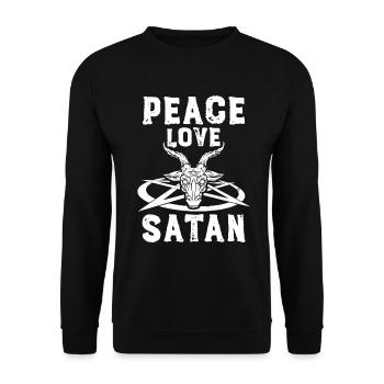 Satanism Funny Sayings Satan Satanist Gifts - Unisex Sweatshirt - black - Front - Alina (178cm) & Michal (187cm)