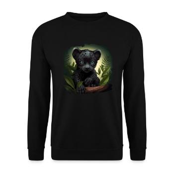 Black Baby Jaguar Wildcat Africa Wilderness - Unisex Sweatshirt - black - Front - Alina (178cm) & Michal (187cm)