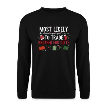Boże Narodzenie najprawdopodobniej wymieni brata na prezenty - Bluza unisex - czarny - Przód - Alina (178cm) & Michal (187cm)