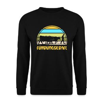 Landwirt Bauer Viehzüchter Milchbauer Geschenkidee - Unisex Pullover - Schwarz - Vorne - Alina (178cm) & Michal (187cm)