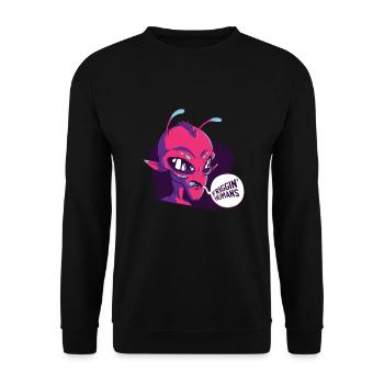 Alien - Unisex Pullover - Schwarz - Vorne - Alina (178cm) & Michal (187cm)
