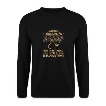 Eiskunstlauf Schlittschuh - Unisex Pullover - Schwarz - Vorne - Alina (178cm) & Michal (187cm)