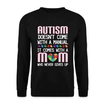 Autismus kommt nicht mit einem Handbuch, sondern m - Unisex Pullover - Schwarz - Vorne - Alina (178cm) & Michal (187cm)