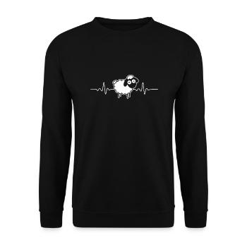 HEARTBEAT SHEEP LOVE SHEEP EKG CADEAU - Sweat-shirt Unisexe - noir - Devant - Alina (178cm) & Michal (187cm)