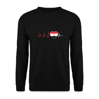 HEARTBEAT EGYPT EGYPTIAN EKG FLAG GIFT - Unisex Sweatshirt - black - Front - Alina (178cm) & Michal (187cm)