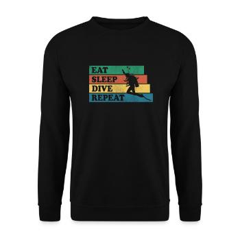 EAT SLEEP DIVE REPEAT DIVING GIFT - Unisex Sweatshirt - black - Front - Alina (178cm) & Michal (187cm)