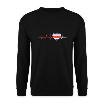HEART BEAT COSTA RICA PURA VIDA FLAGGE GIFT - Unisex Sweatshirt - black - Front - Alina (178cm) & Michal (187cm)