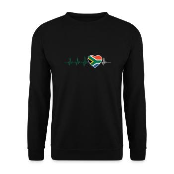 HEART BEAT SOUTH AFRICA ECG FLAGGE GIFT - Unisex Sweatshirt - black - Front - Alina (178cm) & Michal (187cm)