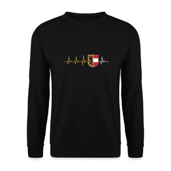 HEART BREAK SALZBURG SALZBURGER EKG FLAGGE GIFT - Unisex Sweatshirt - black - Front - Alina (178cm) & Michal (187cm)