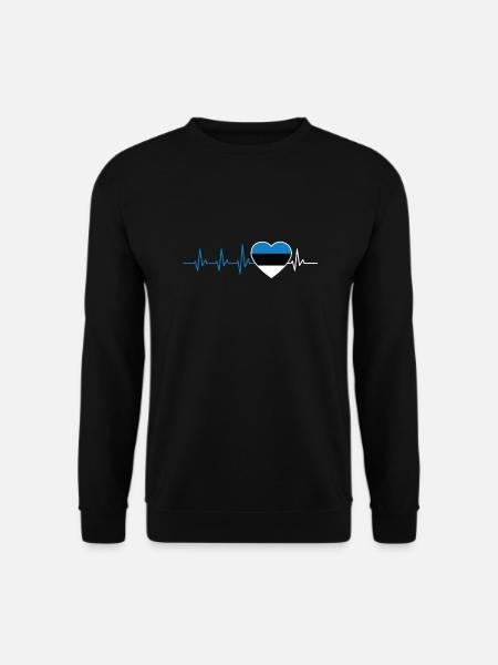 HERZSCHLAG ESTLAND BALTIKUM EKG FLAGGE GESCHENK - Unisex Pullover - Schwarz