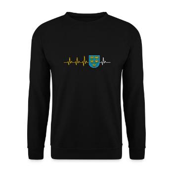 HEART BEAT LOWER AUSTRIA NÖ ECG FLAGGE GIFT - Unisex Sweatshirt - black - Front - Alina (178cm) & Michal (187cm)