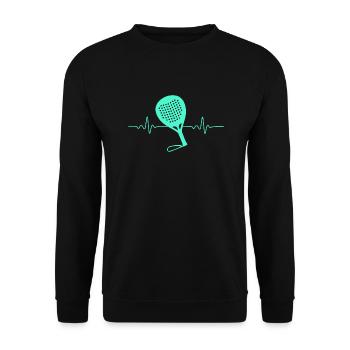 PADEL TENNIS HEARTBEAT PADEL RACKET GIFT - Unisex Sweatshirt - black - Front - Alina (178cm) & Michal (187cm)