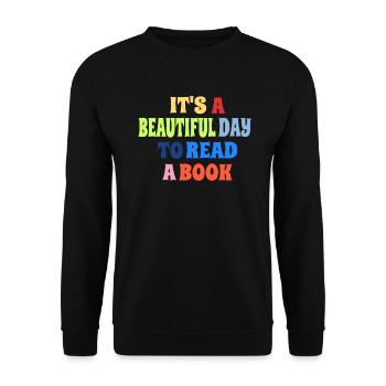 Schule Lehrer Schüler Lesen Spruch Bücher - Unisex Pullover - Schwarz - Vorne - Alina (178cm) & Michal (187cm)