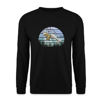 Fantasy Underwater Kawaii Sloth Mermaid - Unisex Sweatshirt - black - Front - Alina (178cm) & Michal (187cm)