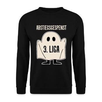 3. Liga Abstiegsgespenst - Unisex Pullover - Schwarz - Vorne - Alina (178cm) & Michal (187cm)