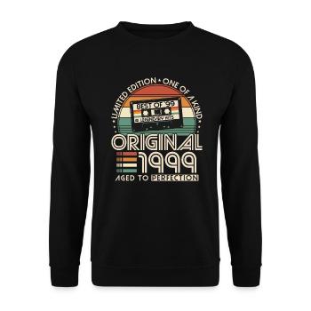 Original 1999 Vintage Vintage rétro anniversaire - Sweat-shirt Unisexe - noir - Devant - Alina (178cm) & Michal (187cm)