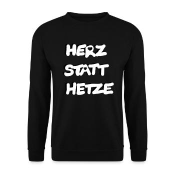 Heart instead of agitation - Unisex Sweatshirt - black - Front - Alina (178cm) & Michal (187cm)