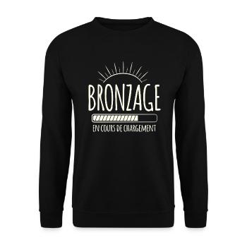 Tan Loading, Été, Vacances, Français - Sweat-shirt Unisexe - noir - Devant - Alina (178cm) & Michal (187cm)
