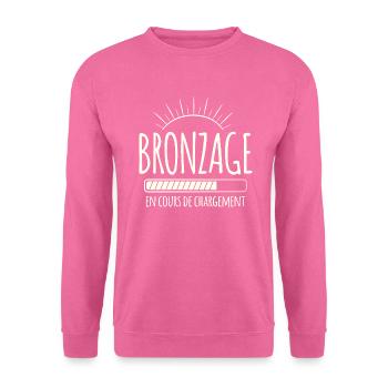 Tan Loading, Summer, Vacation, French - Unisex Sweatshirt - pink - Front