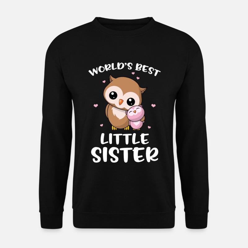 World's Best Little Sister - Kleine Schwester Eule - Unisex Pullover - Schwarz