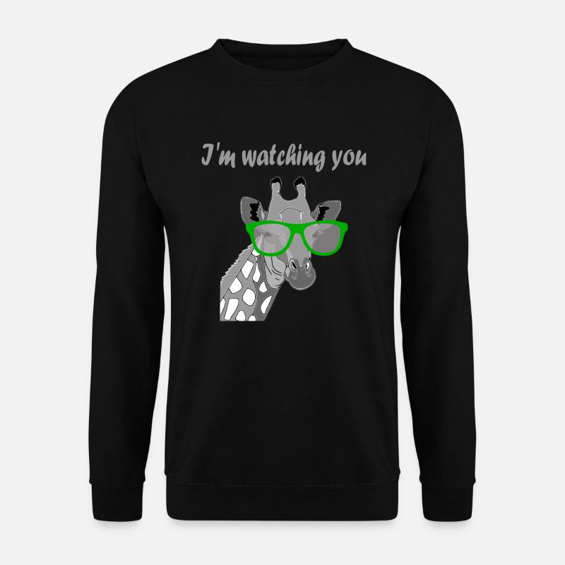 I´m watching you Giraffe Sonnenbrille Geschenk - Unisex Pullover - Schwarz