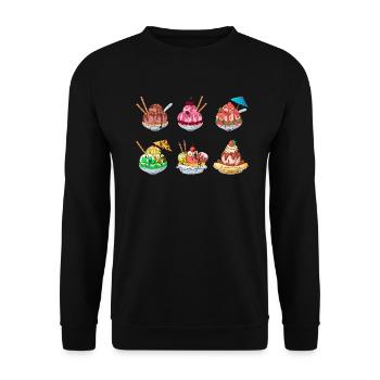 Retro vintage grunge style ice cream cup - Unisex Sweatshirt - black - Front - Alina (178cm) & Michal (187cm)