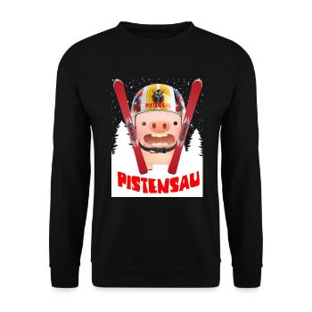 Pistensau Ugly Christmas Ski Snowboard Helmet Pig - Unisex Pullover - Schwarz - Vorne - Alina (178cm) & Michal (187cm)