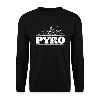 Pyro Explosive Feuerwerk - Unisex Pullover - Schwarz - Vorne - Alina (178cm) & Michal (187cm)