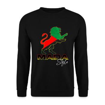 Mada Style Martinique Lion Power And Strength - Unisex Sweatshirt - black - Front - Alina (178cm) & Michal (187cm)