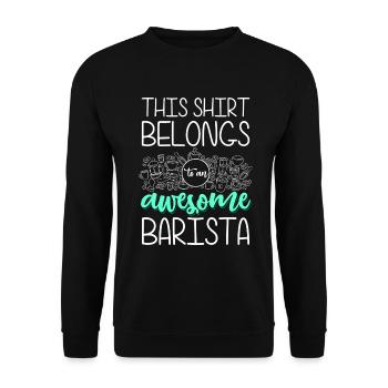 Barista Cafe Coffee Cup Coffee Drinker - Unisex Sweatshirt - black - Front - Alina (178cm) & Michal (187cm)