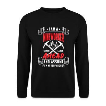 Bergmann Schaufel Hacke Grube - Unisex Sweatshirt - black - Front - Alina (178cm) & Michal (187cm)
