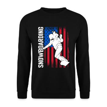 Snowboarder Snow Ski Holiday Pistensau - Unisex Sweatshirt - black - Front - Alina (178cm) & Michal (187cm)