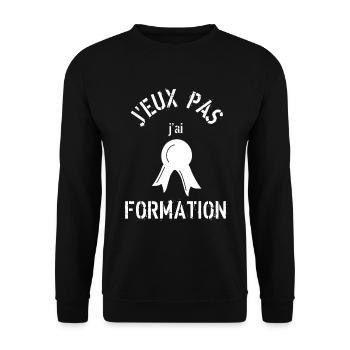 J Peux Pas j ai formation - Sweat-shirt Unisexe - noir - Devant - Alina (178cm) & Michal (187cm)