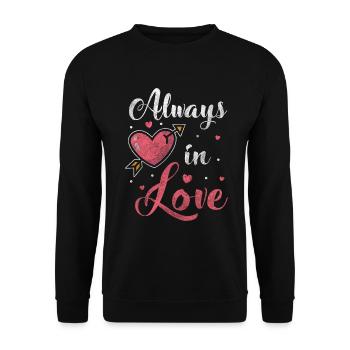 Heart Couple Hearts Wedding - Unisex Sweatshirt - black - Front - Alina (178cm) & Michal (187cm)
