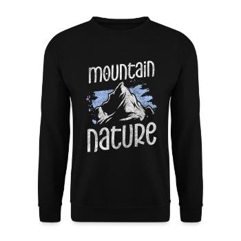 Tree Mountain Forest Animal - Unisex Sweatshirt - black - Front - Alina (178cm) & Michal (187cm)