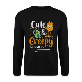 Horror Creature Terrifying Monster Hunter - Unisex Sweatshirt - black - Front - Alina (178cm) & Michal (187cm)
