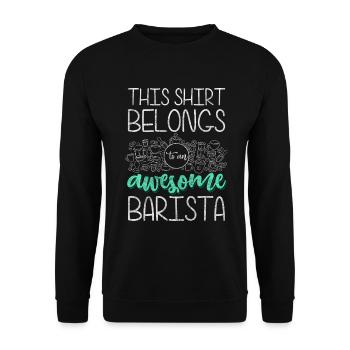 Barista portafilter espresso coffeeshop - Unisex Sweatshirt - black - Front - Alina (178cm) & Michal (187cm)
