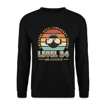 Level 24 - Unisex Sweatshirt - black - Front - Alina (178cm) & Michal (187cm)