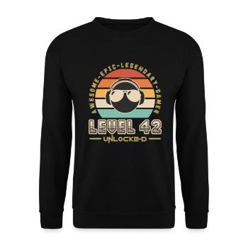 Level 42 - Unisex Sweatshirt - black - Front - Alina (178cm) & Michal (187cm)