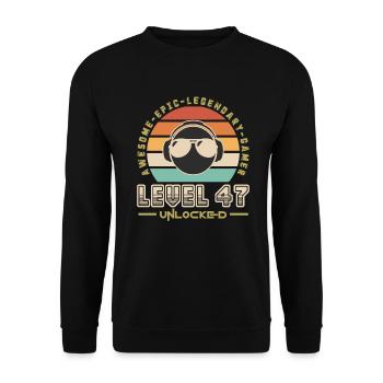 Stufe 47 - Unisex Pullover - Schwarz - Vorne - Alina (178cm) & Michal (187cm)