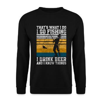 Pêcheur à la ligne Pêcheur Loisir Carpe - Sweat-shirt Unisexe - noir - Devant - Alina (178cm) & Michal (187cm)