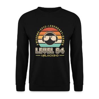 Stufe 64 - Unisex Pullover - Schwarz - Vorne - Alina (178cm) & Michal (187cm)