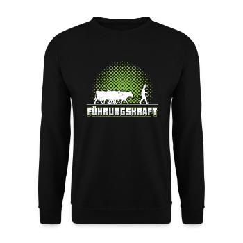 Führungskraft Kühe Landwirt Bauer Geschenkidee - Unisex Pullover - Schwarz - Vorne - Alina (178cm) & Michal (187cm)