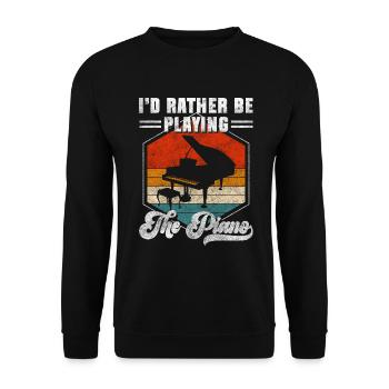 Piano Composer Artist Musical Instrument - Unisex Sweatshirt - black - Front - Alina (178cm) & Michal (187cm)