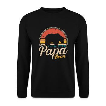 Papa Bear Retro - Unisex Sweatshirt - black - Front - Alina (178cm) & Michal (187cm)