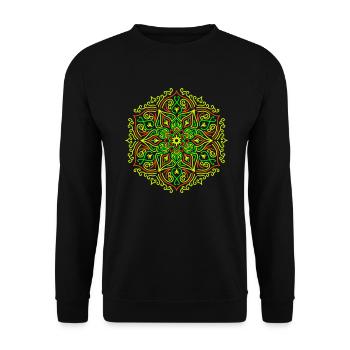 Fire Lotus Mandala - Unisex Sweatshirt - black - Front - Alina (178cm) & Michal (187cm)