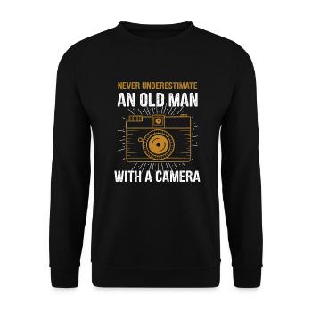Cadeau photographe appareil photo - Sweat-shirt Unisexe - noir - Devant - Alina (178cm) & Michal (187cm)