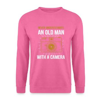 Cadeau photographe appareil photo - Sweat-shirt Unisexe - rose - Devant