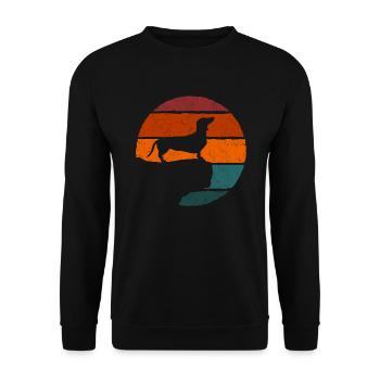 Idée cadeau teckel vintage - Sweat-shirt Unisexe - noir - Devant - Alina (178cm) & Michal (187cm)